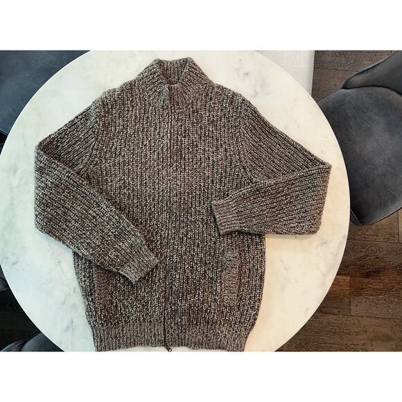 $6000 Brunello Cucinelli Chunky Flecked 100% Cashmere Cardigan Size IT54 Large - Picture 1 of 11